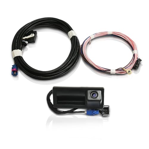Image of Car Reverse Backup Rear View Camera W /Cable Set 56D827566A Replacement for VW Tiguan 2008-2014 Passat B7 Jetta 2011-2014 Touareg RCD510 /RNS510 /RNS315 /RCD310
