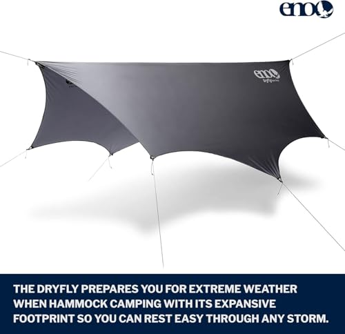 ENO, Eagles Nest Outfitters DryFly Rain Tarp, Ultralight Hammock Accessory, Charcoal - Thumbnail 2
