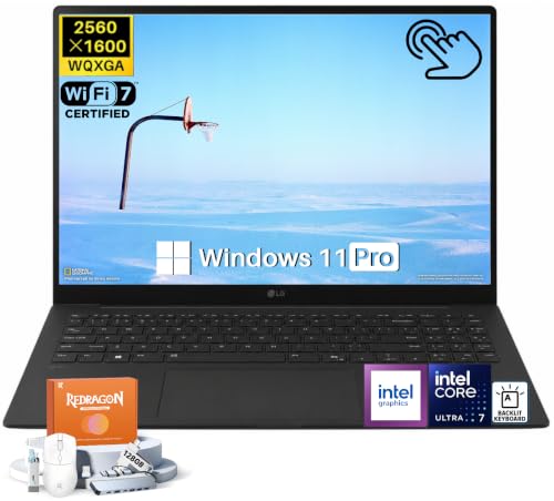 Image of LG gram Pro 16 Inch Copilot+ Laptop, WQXGA (2560 x 1600) IPS Touchscreen, Intel Core Ultra 7 355U, 32 GB LPDDR5X RAM, 4 TB SSD, Lightweight Dual AI Laptop, Up to 28.5 Hours, Wi-Fi 7, Windows 11 Pro