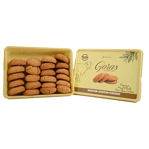 Image of Crafty Foods - The Ingredient of Love - Goras Handmade Pure Ghee Cookies - Cashew Flavoured Best Tasty Teatime Snacks, Healthy & Nutritious 100% -Pack-(2), 500 Grams