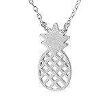 Spinningdaisy Handcrafted Brushed Metal Pineapple Fruit Necklace