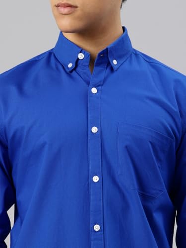 Image of Majestic Man Men's Solid Pure Cotton Casual Shirt - Slim Fit | Full Sleeves | Soft & Breathable Fabric