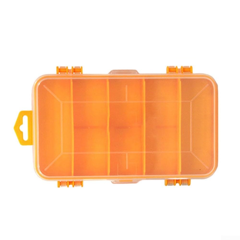13 Grids Storage Box, Double-Side 8+5 Compartment Tool Case, Transparent PP Material for Screws Bolts Nails Organiser, DIY & Workshop Use(Orange)