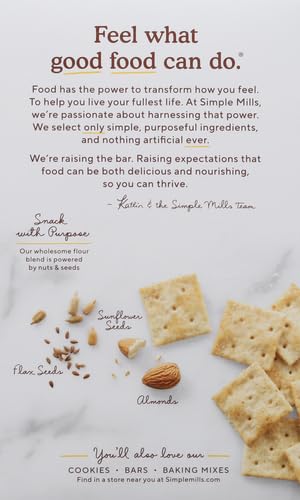 Image of Simple Mills Almond Flour Crackers, Family Size, Fine Ground Sea Salt - Gluten Free, Vegan, Healthy Snacks, 7 Ounce (Pack of 2)