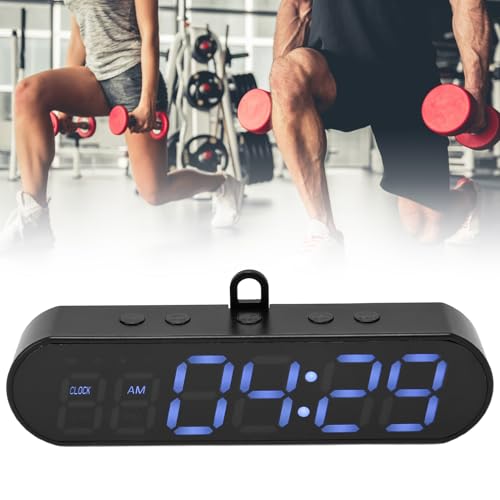 FAUOSWUK Portable Gym Timer Clock,Workout Interval Timer Fitness Digital Timer LED Workout Colck Multifunctional 1000mAh USB Gym Workout Timer for Home Gyms Garages Schools