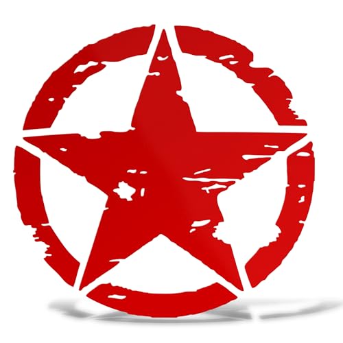 ERREINGE - Autocollant Étoile militaire US ARMY - Autocollant pré-espacé PVC | Autocollant compatible pour voiture, moto, scooter, casque, ordinateur portable, camping-car, capot, vélo (rouge, 45 cm)