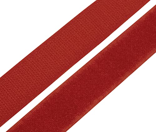 Miniatura 3 de Aerzetix - C65933 - Cinta Rollo De Scratch 25mm 1 Metro Auto Agarre - Organizador Sujetacables - Tira Enganche Bolsa Prenda Correa - Color: Rojo - En Poliamida Y Poliéster
