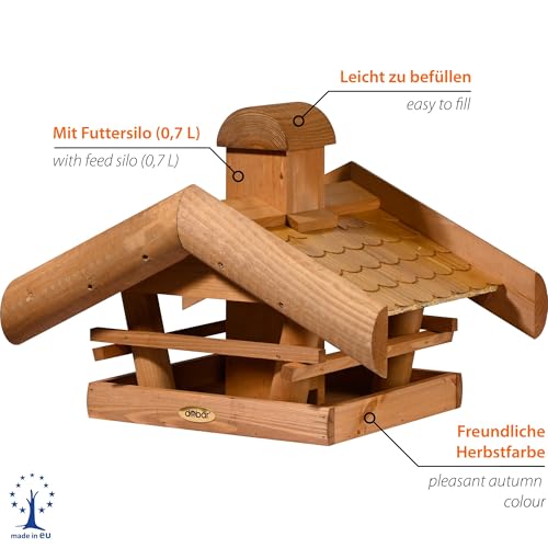 Mangeoire pour oiseaux grande taille en bois dobar Green Label marron