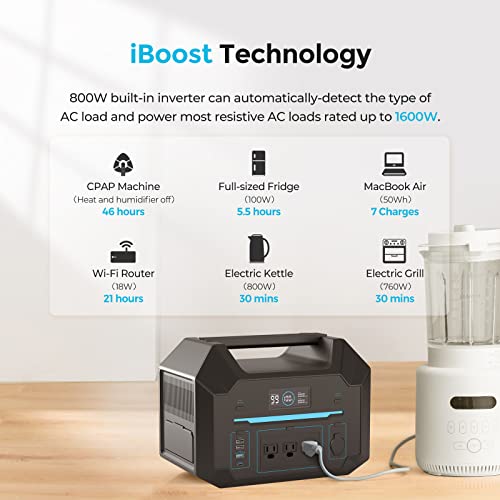 Renogy Portable Power Station 495Wh Solar Generator, Lithium Battery Pack w/ 3 800W AC Outlets (1600W Peak) Fast Recharge, Compatible with DC App for Outdoor Camping, Phoenix 500, Home Emergency - Image 3