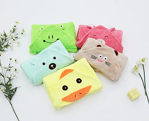 Tdiapers Hooded Towel For Kids, Bath Towel For Girls Boys, Toddlers Beach Towel With Hood Highly Absorbent Coral Fleece Bathrobe #TOP5