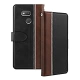 Shantime Leder Flip Hülle Kompatibel mit HTC Exodus 1S Hülle Mit Kartenhalter RFID-blockierend Magnetischer Ständer Schlanke Passform Geschäftsschutzhülle(Schwarz)