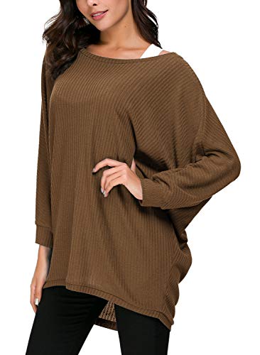 Image of Urban CoCo Women's Round Neck Solid Knit Loose Top Pullover Sweater