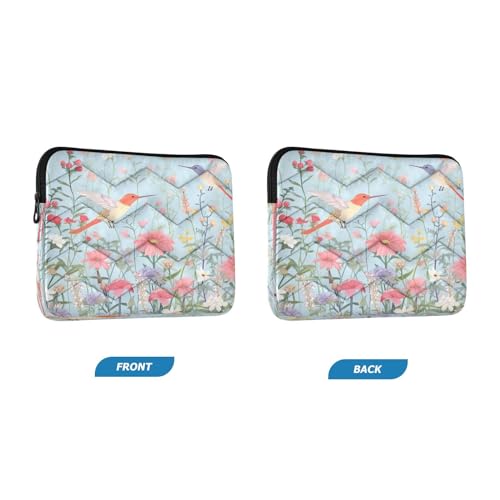 Funda para portátil diseño flores y pájaros 13-14 pulg miniatura 2