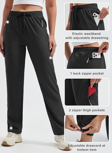 Libin Women's Hiking Trousers Waterproof Quick Dry Walking Cargo Trousers Lightweight Casual Safari Work Travel Pants with Zipper Pockets - Image 6