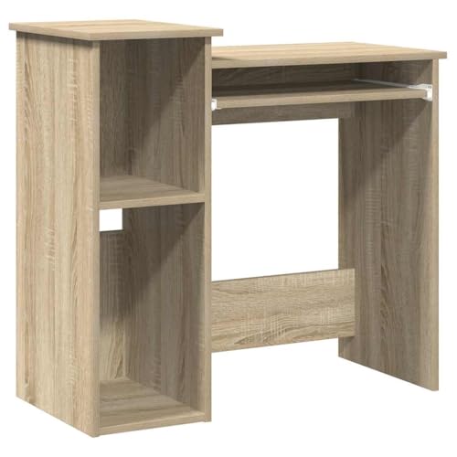 vidaXL Schreibtisch mit Regalen Sonoma-Eiche 84x40x78 cm Holzwerkstoff, Bürotisch, Tisch, PC-Tisch, Computertisch, Laptoptisch, Arbeitstisch