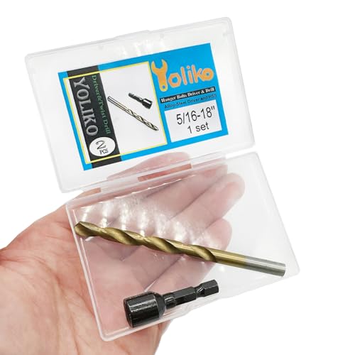Image of 2 Pcs Hanger Bolt Driver and Drill, Alloy-Steel Driver with HSS Twist Drill for 5 /16 inch-18 Double Headed Wood Screws Fully All Threaded Rod,Threaded Insert Hexagon Head Drivers and Drills Bits