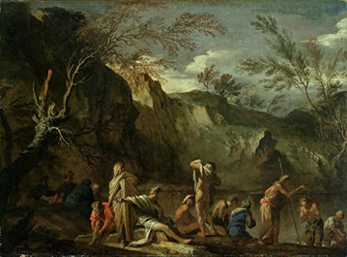 Le Baptême du Christ de Salvator Rosa : affiche en toile idéale pour décorer votre grand salon