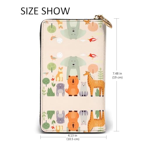 Cartera de piel con dibujos de 7.5'' de gran capacidad y costuras reforzadas 5