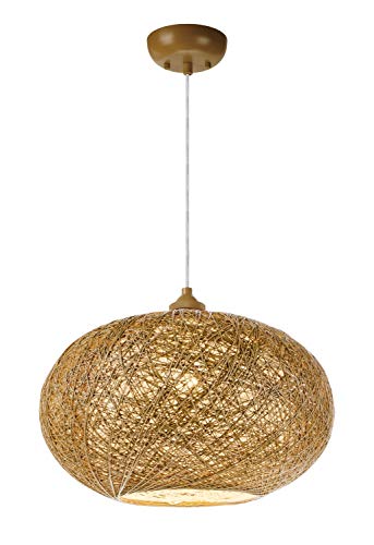 Maxim 14402NAWT Bali Woven Hemp String Oval Pendant Ceiling Light, 1-Light 60 Watt, 10'H x 16'W, Natural