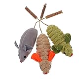 EXAOMBLE 3 Stück Teiliges Interaktives Katzenspielzeug aus Katzenminze Spielmäuse für Katzen...