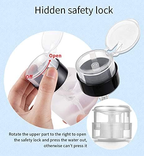 Sminakh Pump Bottle Empty Push Down Pump Dispenser Bottle Empty Lockable Nail Polish and Makeup Remover Acetone container (Multicolor) (PF1) 4