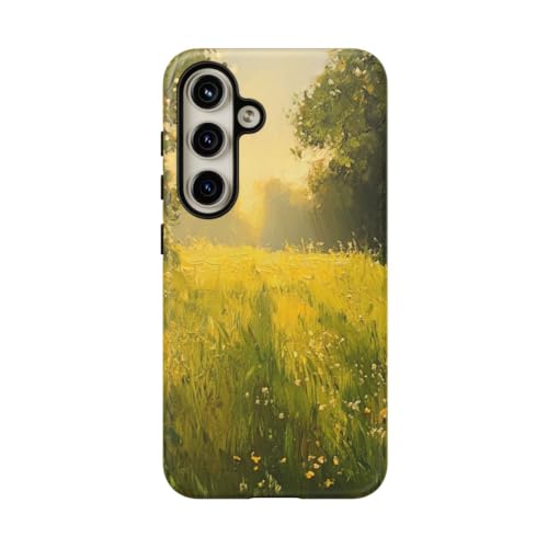 Coque Galaxy S24 Sunlit Meadow vert mat idéale pour vos sorties en nature