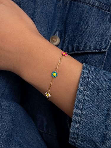 Pulsera Daisy May Acero Bañado en Oro 41v7UhK1M9L. SL1000