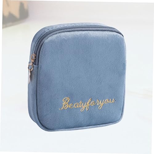 Bolsa de almacenamiento con cierre para toallas sanitarias color azul miniatura 4