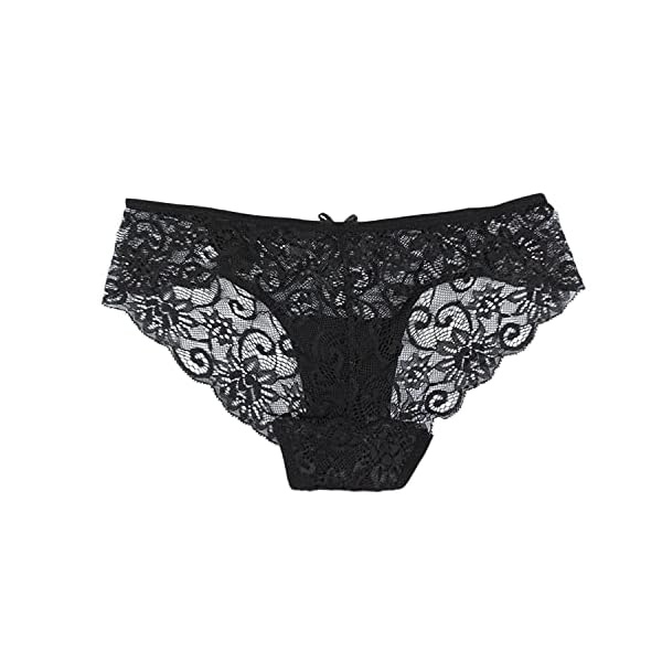 Sunm Boutique 6 Pack Womens Underwear Invisible Seamless Bikini Lace Underwear Half Back Coverage Panties Multicoloured