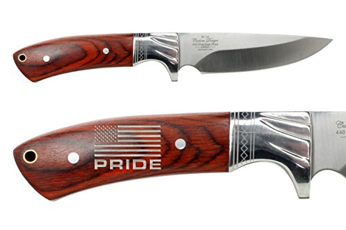 NDZ Performance Elkridge 4.5 Straight Back Fixed Blade Knife Full-Tang Bolster US Flag Pride Text
