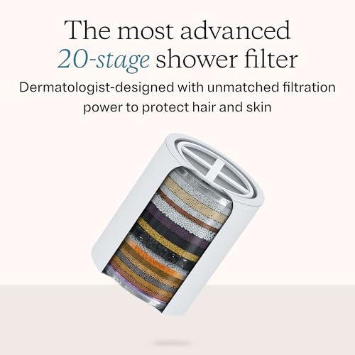 Image of MDhair Filtered Shower Head for Healthier Hair & Skin - Removes Chlorine & Heavy Metals, High Pressure Shower Head Filter for Hard Water, Dermatologist-Formulated Water Softener for Hard Water