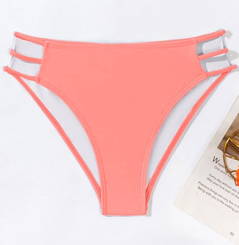 Tainehs Women's Mid Waist Bikini Bottom Strappy Cheey Bathing Suit Bottoms Swimsuit Bottom3