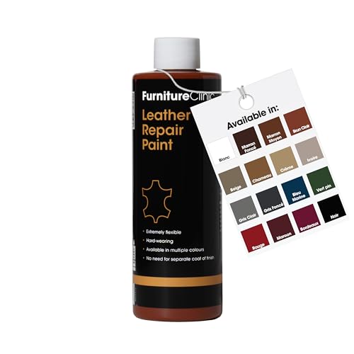 Furniture Clinic - Furniture Clinic Peinture et teinture pour réparation du cuir | Colorant auto-scellant pour des réparations rapides et faciles | Convient aux canapés, sièges de voiture - Brun Clair 250ml