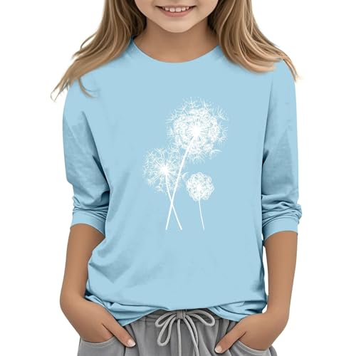 Crop Tops for Kids and A Little Longer Neck Shirt Casual Athletic Tops Patterned Sleeve Black Shirts for Girls 8to10