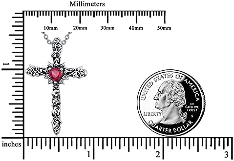 Shusukue Cross Necklace for Men Women 925 Sterling Silver Vintage Cross Necklace Couple Necklace Gothic Pendant Necklace Punk Oxidized Gothic Jewellery Gifts for Men Boy Women