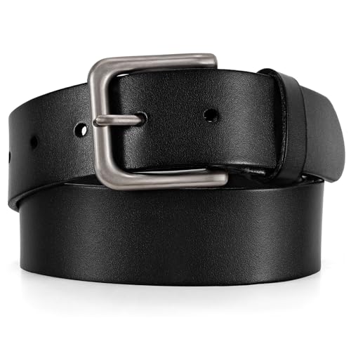 Image of Men's Leather Belt Full Grain Leather Belts for Men Handmade Real Solid Top-Grain Leather Heavy-Duty Work Belt Gifts
