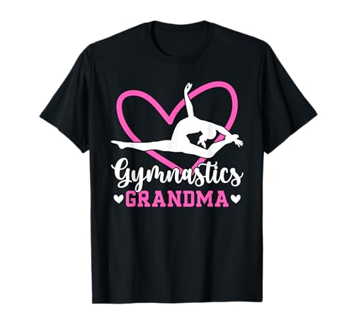Gymnastics Grandma Heart Grandma Of A Gymnast Grandma T-Shirt