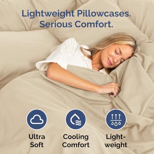 Standard Pillow Cases Set of 10 - Ultra Soft Hotel Quality Pillowcase Covers - Comfy, Cozy & Wrinkle Free - Shrink, Stain and Fade Resistant - Machine Washable Pillow Protectors - 10 Pcs Set - Cream - Image 4