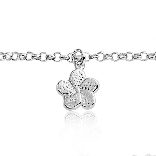 Collar de flor hawaiana con ópalo blanco plata de ley joya veraniega de mujer 4