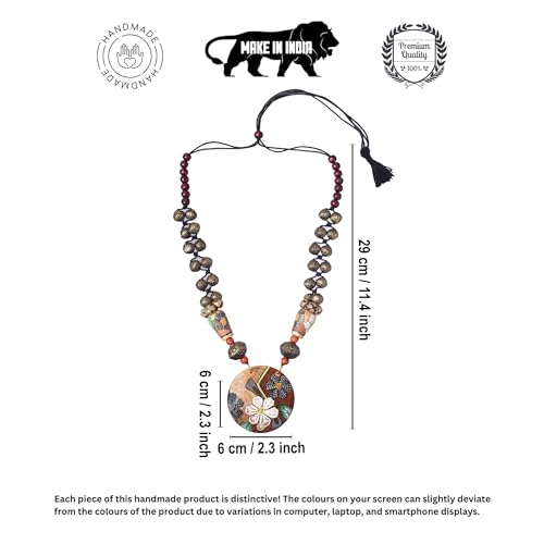Image of AAKRITI ART CREATIONS Handcrafted Tribal & Brass Necklace Collection | Floral, Leaf & Elephant-Inspired Artisan Jewelry | Dhokra, Glass & Ethnic Statement Necklaces for Women