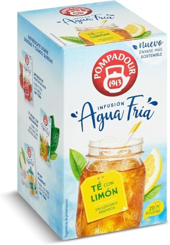 Infusión Agua Fría Té con Limón, Sin Azúcares Añadidos, 20 Bolsitas