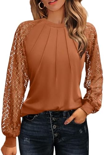 HOTOUCH Womens Lace Short/Long Sleeve Tops Fall Dressy Casual Blouses Business Work Shirts Fashion Clothe Trendy Outfits HOTOUCH Womens Lace Short/Long Sleeve Tops Fall Dressy Casual Blouses Business Work Shirts Fashion Clothe Trendy Outfits