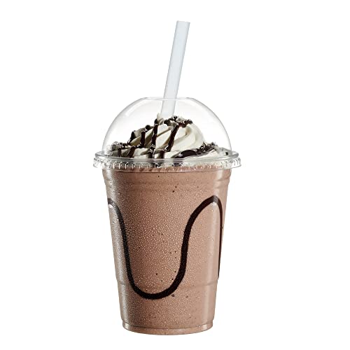 GUSTO [16 oz. - 50 Count Clear Plastic Cups With Dome Lids - Perfect for Smoothies Milkshakes and To-Go Beverages (Formerly Comfy Package)