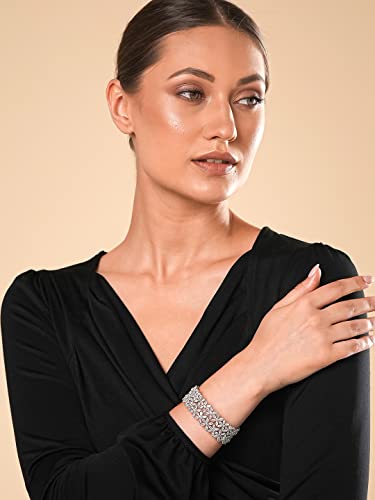 Silver Toned AD Floral 2 Pcs Set Bangles