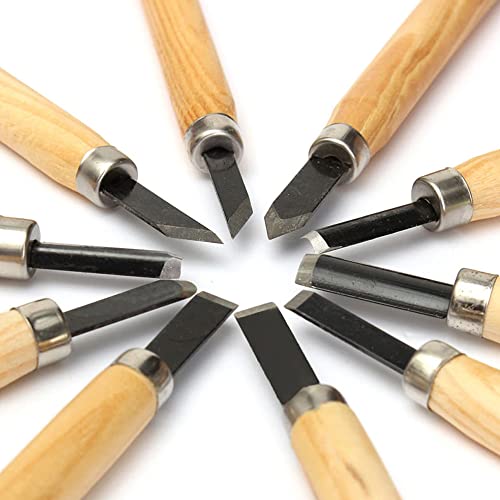 Jogo Kit De Goiva Mini Formão Xilogravura 10pçs P/Entalhar Esculpir Madeira Resina Gesso Argila
