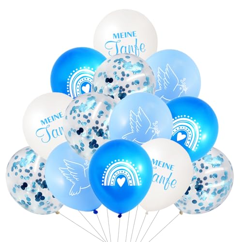 Ovanda 24 Stücke Taufeluftballon-Dekoration für Jungen und Mädchen - Blauer Geschenkdekorationsmischung für Baby- und Hochzeitsfeiern, Jubiläumsjubel