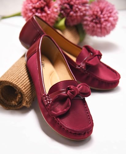 Image of JM LOOKS Women's Loafers with Bow Detail | Stylish Slip-On Flats for Daily Comfort and Stylish
