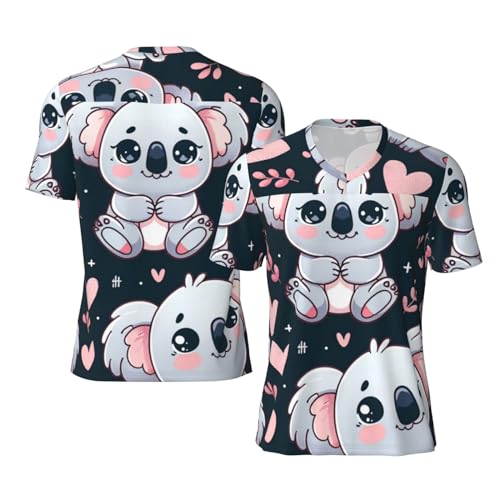 Stylish Athletic Sports Jersey Cute-Koala-Bear-Love Men's Rugby Jersey Large Black