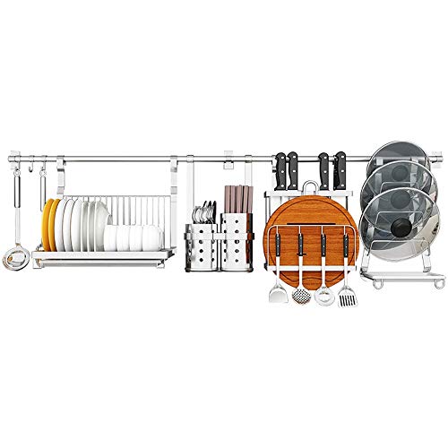 Guoda Scolapiatti da Appoggio/Scolapiatti Cucina a Parete Rack-304 in Acciaio Inox Colapiatti Coltello Consiglio Bacchette Pot Coperchio Rack Adatto a Cucina Ristorante Bar Bagno
