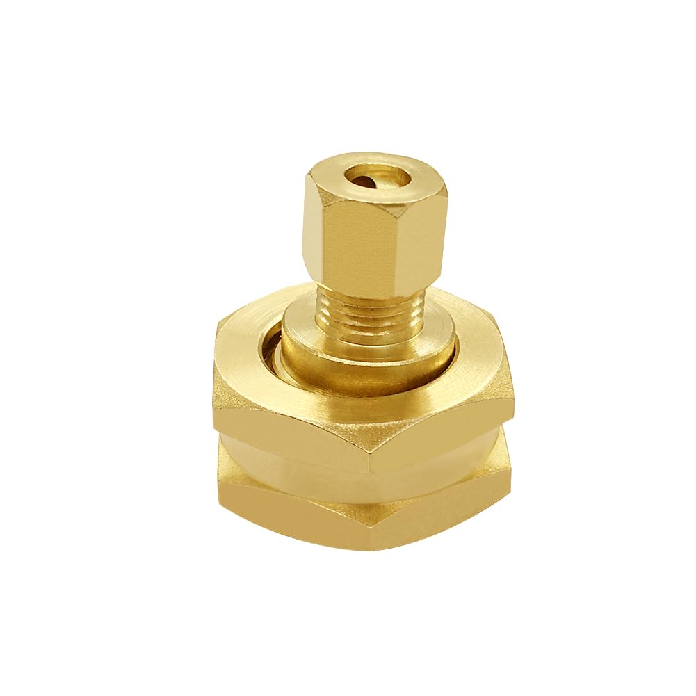 Joywayus Adaptador de grifo estándar de latón de EE. UU. Convierte rosca hembra de manguera de jardín de 3/4 pulgadas GHT a adaptador de tubo de compresión OD de 1/4 pulgadas (paquete de 2)